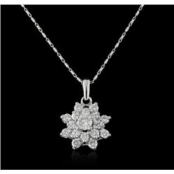 14KT White Gold 1.41ctw Diamond Pendant With Chain