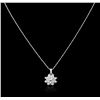 Image 2 : 14KT White Gold 1.41ctw Diamond Pendant With Chain