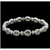 Image 2 : 7.80ctw Alexandrite and Diamond Bracelet - 14KT White Gold