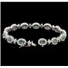 Image 3 : 7.80ctw Alexandrite and Diamond Bracelet - 14KT White Gold