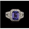 Image 1 : 14KT White Gold 3.83ct Tanzanite and Diamond Ring