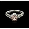 Image 1 : 14KT White Gold 1.13ct Morganite and Diamond Ring