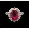 Image 1 : 4.70ct Ruby and Diamond Ring - 14KT White Gold