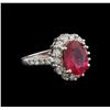 Image 2 : 4.70ct Ruby and Diamond Ring - 14KT White Gold