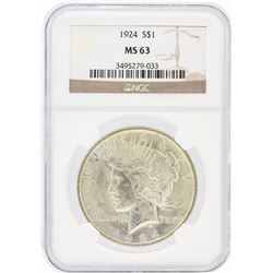 1924 NGC MS63 Peace Silver Dollar