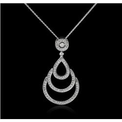 14KT White Gold 0.62ctw Diamond Pendant With Chain