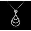 Image 1 : 14KT White Gold 0.62ctw Diamond Pendant With Chain