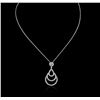 Image 2 : 14KT White Gold 0.62ctw Diamond Pendant With Chain