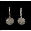 Image 1 : 1.34ctw Diamond Dangle Earrings - 14KT White Gold