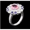 Image 3 : 14KT White Gold 2.24ct Tourmaline, Sapphire and Diamond Ring