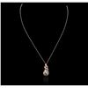 Image 1 : 14KT Rose Gold 0.50ctw Diamond Pendant With Chain