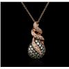 Image 2 : 14KT Rose Gold 0.50ctw Diamond Pendant With Chain