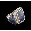 Image 2 : 14KT White Gold 20.59ctw Sapphire and Diamond Ring
