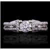 Image 1 : 14KT White Gold 0.61ct Diamond Engagement Ring