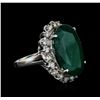 Image 2 : 14KT White Gold 13.35ct Emerald and Diamond Ring
