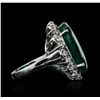 Image 3 : 14KT White Gold 13.35ct Emerald and Diamond Ring