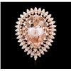Image 1 : 14KT Rose Gold 11.58ct Morganite and Diamond Ring