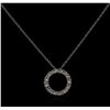 Image 1 : 0.10ctw Diamond Circle Pendant With Chain - 10KT White Gold