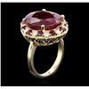 Image 3 : 14KT Yellow Gold 19.69ctw Ruby and Diamond Ring