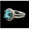 Image 2 : 14KT White Gold 4.12ct Topaz and Diamond Ring