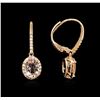 Image 2 : 14KT Rose Gold 1.41ctw Morganite and Diamond Earrings