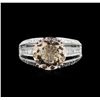 Image 1 : 3.54ct Morganite and Diamond Ring - 18KT White Gold