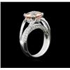 Image 3 : 3.54ct Morganite and Diamond Ring - 18KT White Gold