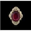 Image 1 : 14KT Yellow Gold 8.54ct Ruby and Diamond Ring