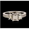 Image 1 : 14KT White Gold EGL USA Certified 1.55ctw Diamond Ring