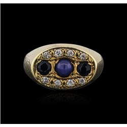 18KT Yellow Gold 1.77ctw Sapphire and Diamond Ring