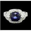 Image 1 : 14KT White Gold 2.58ct Sapphire and Diamond Ring