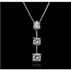 14KT White Gold Diamond Pendant With Chain GB7118