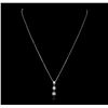 Image 2 : 14KT White Gold Diamond Pendant With Chain GB7118