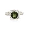 Image 1 : 14KT White Gold 1.88ct Green Tourmaline and Diamond Ring