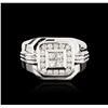Image 1 : 14KT White Gold 0.88ctw Diamond Ring
