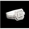 Image 2 : 14KT White Gold 0.88ctw Diamond Ring