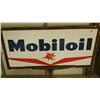 Image 1 : Porcelin 2 Sided Mobiloil Lollipop Sign - Cast Embossed Base