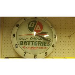 BA Double Bubble Advertising Clock -Lights/works