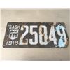 Image 1 : 1919 Sask. Porcelin license Plate