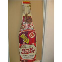 Pepsi Bottle Advertising Sign tin 4ft.