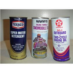 Texcao & Wynns Snowmobile Oil Tins Full Pints (3)