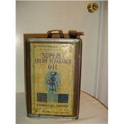 Superla Cream Seperator Oil Tin 5 Gallon Rare