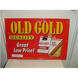 Old Gold Cigarette Advertising Sign Tin