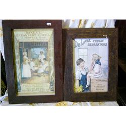 Two Framed Advertising Prints
