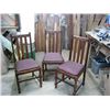 Image 1 : 1/4 Cut Oak Dining Room Chairs (3) Original Condition