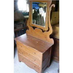 Maple Dresser & Mirror painted brown