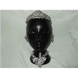 Crystal Tiara & Necklace Set circa 1950's