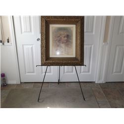 Vintage Print / Wrought Iron Easel