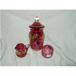 Cranberry Crystal Set