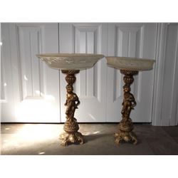 Cherub Bird Baths (2) / Centerpieces (repurposed)